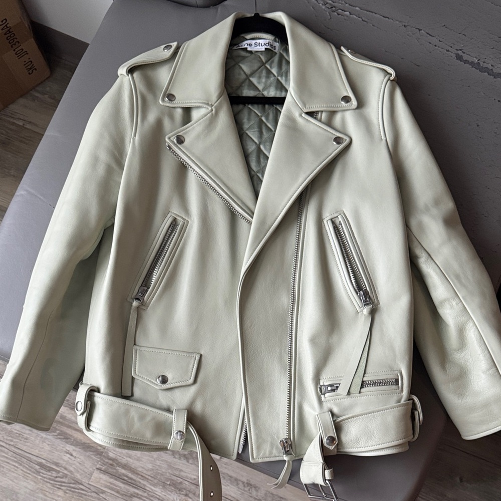 Acne Studios women light green Leather Jacket